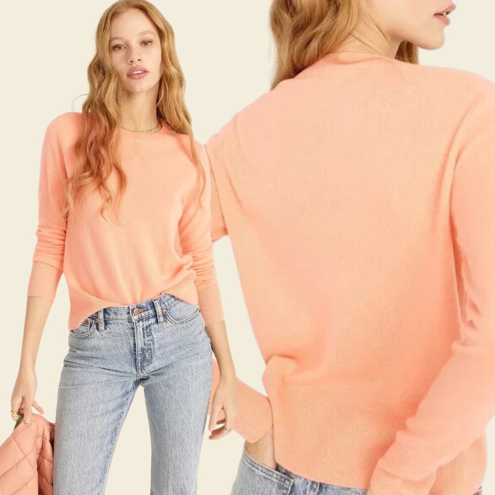 J.Crew Cashmere Crewneck Pale Guava Sweater Size Small